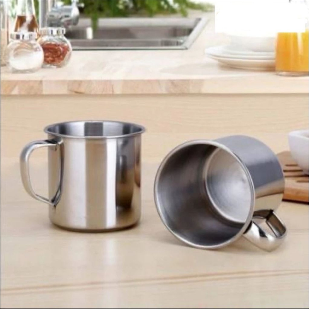 MUG CANGKIR MINI STAINLESS STEEL TEBAL 7CM & 8CM / MUG CANGKIR STAINLESS STEEL TEBAL GELAS KOPI TEH 