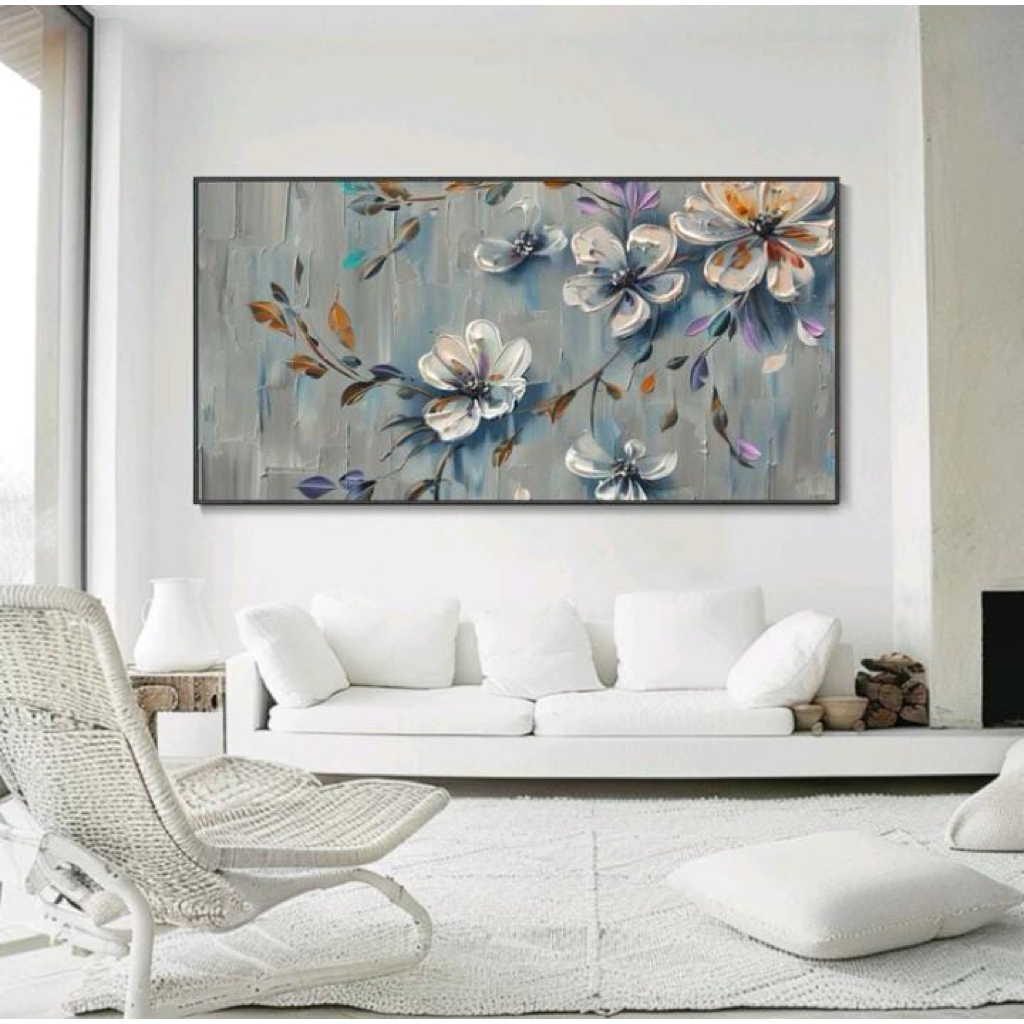 Lukisan bunga 3D Hiasan Dinding Dekorasi Ruang Tamu