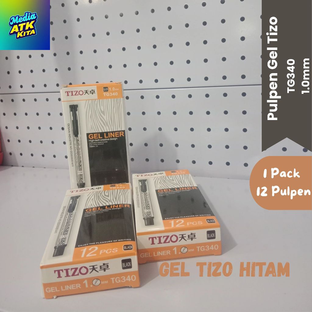 

[1 Lusin] Pulpen Tizo TG340 1mm GEL LINER HITAM