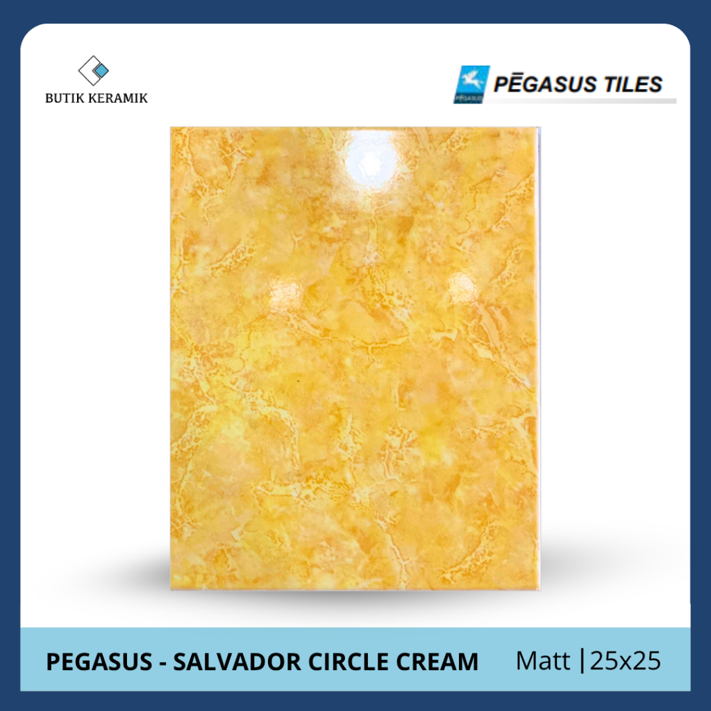 Keramik 20x25 Glossy | Pegasus | Marbella Cream | Glossy | Grade A / KW 1 | Keramik Lantai I Keramik