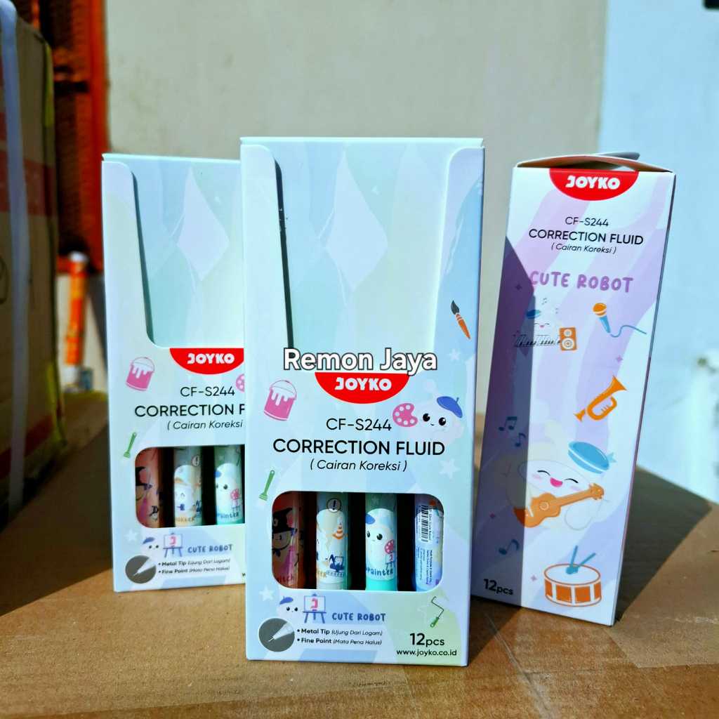 

COD 3 & 12 Pcs Correction Fluid Cairan Koreksi Tip ex Joyko CF-S244