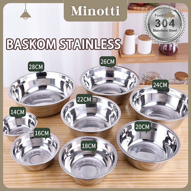 16-28cm BASKOM STAINLESS BAGUS TEBAL BASKOM STAINLESS BASKOM ANTI KARAT BASKOM SAYUR BASKOM SET BASK