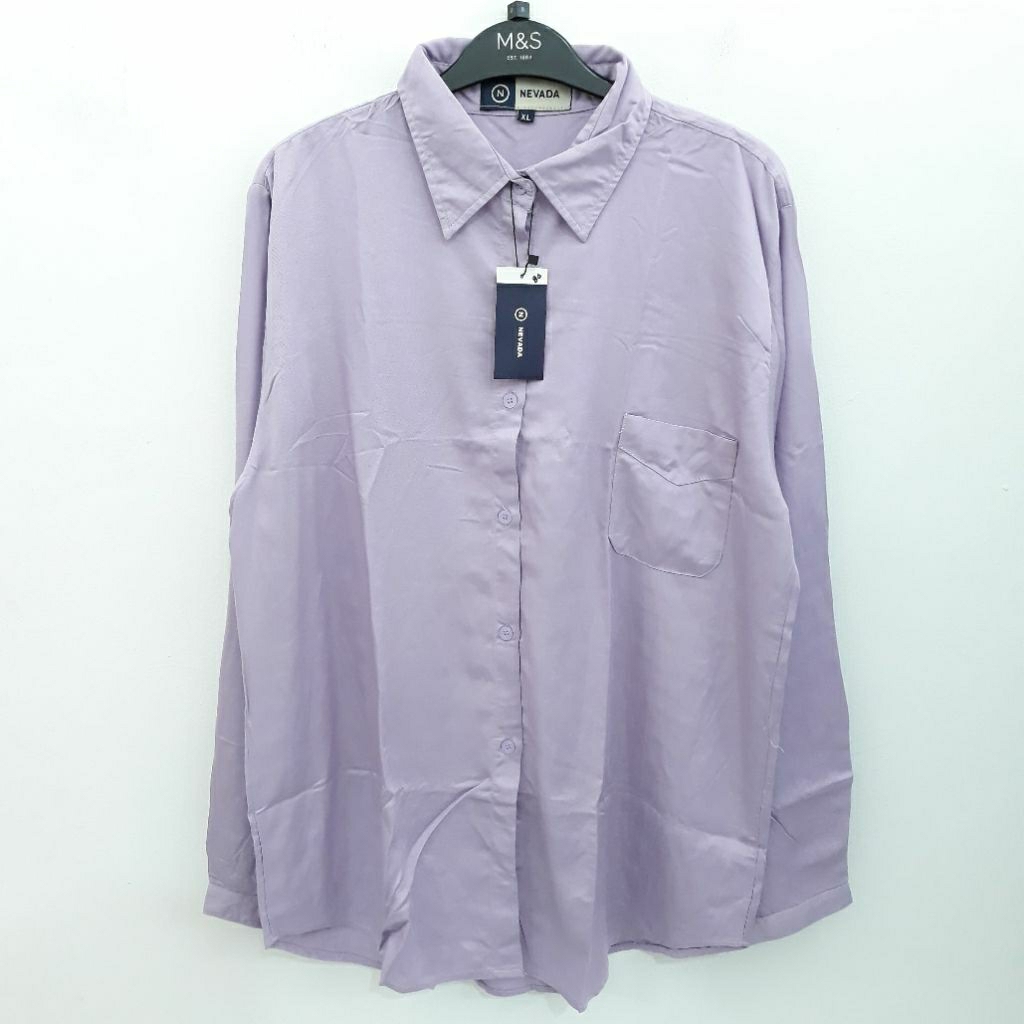 Kemeja Rayon Polos Kantong Cewek Remaja Dewasa Nevada matahari