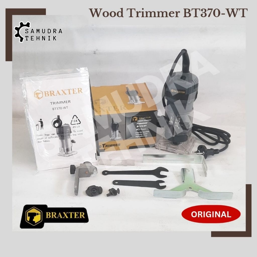 BRAXTER BT 370 WT MESIN PROPIL / RUTER Wood Trimmer Kayu 6MM BRAXTER