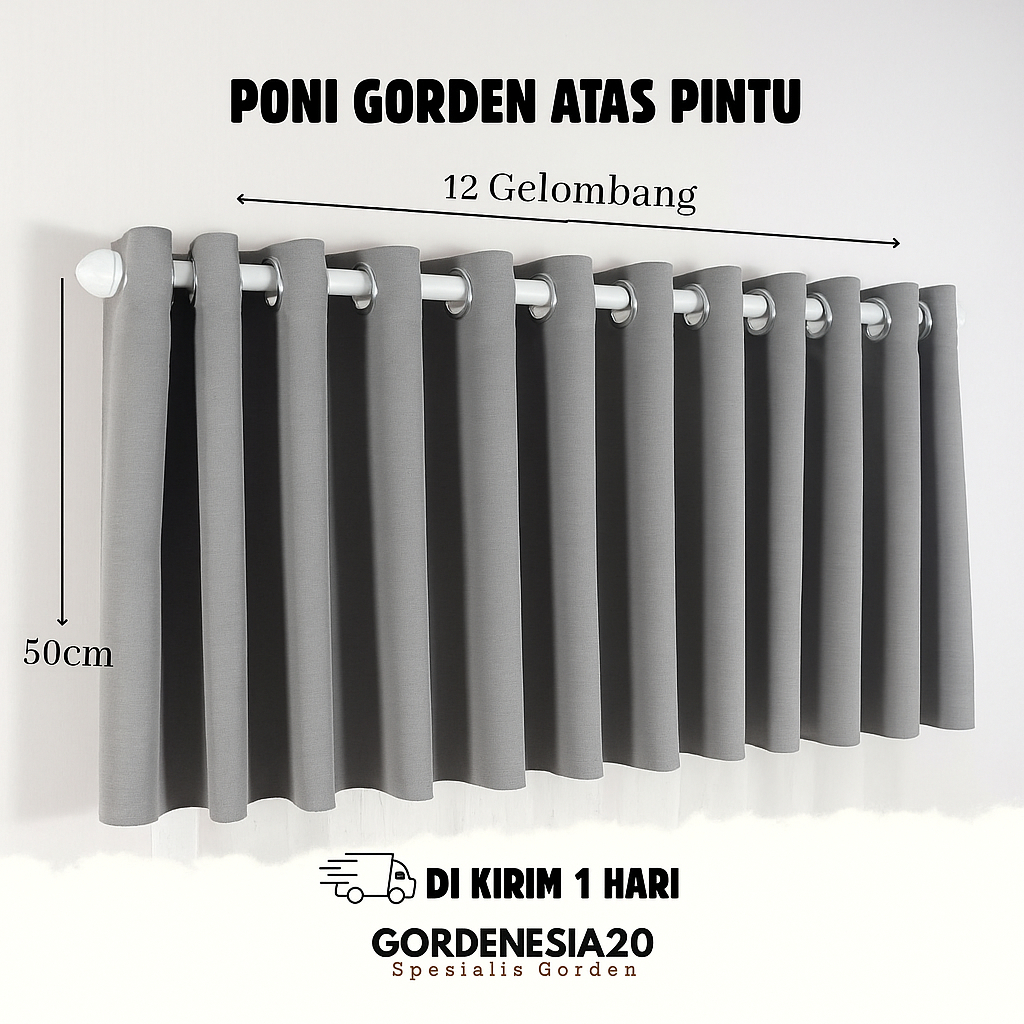 Poni Gorden Blackout Gorden Atas Pintu Rumbai Minimalis-Gorden Pintu Elegan