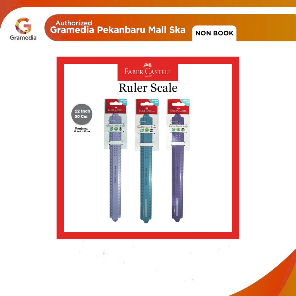 

(Original) Gramedia Pekanbaru - FABER RULER 30 CM SPARKLE