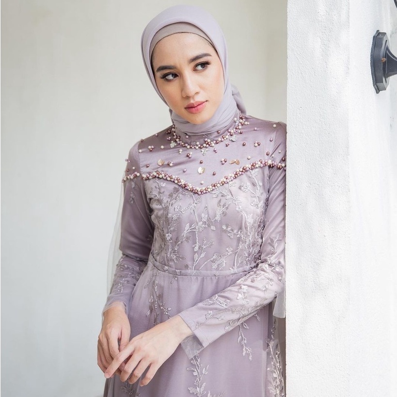 LAKSITA BUSANA - GAMIS NAMIRA MAXY TULLE MUTIARA JUMBO XXL | GAMIS BROKAT WANITA MAYUNG JUMBO XXL