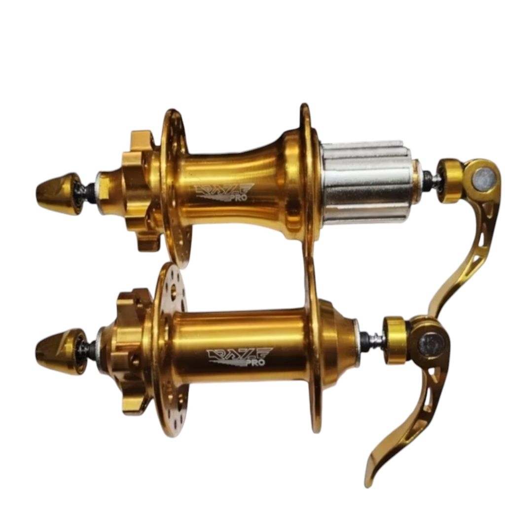 Hub Freehub sepeda Hubset raze pro depan belakang 28 Hole - gold