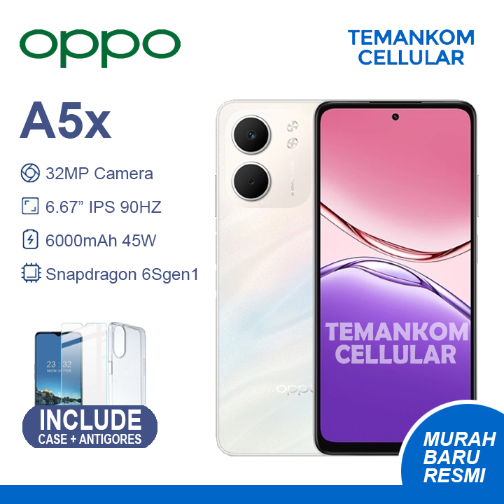 Oppo A5X 8GB RAM baru 4/128 4+4 extend RAM 4GB 128GB A5 X Military Grade kuat GARANSI RESMI