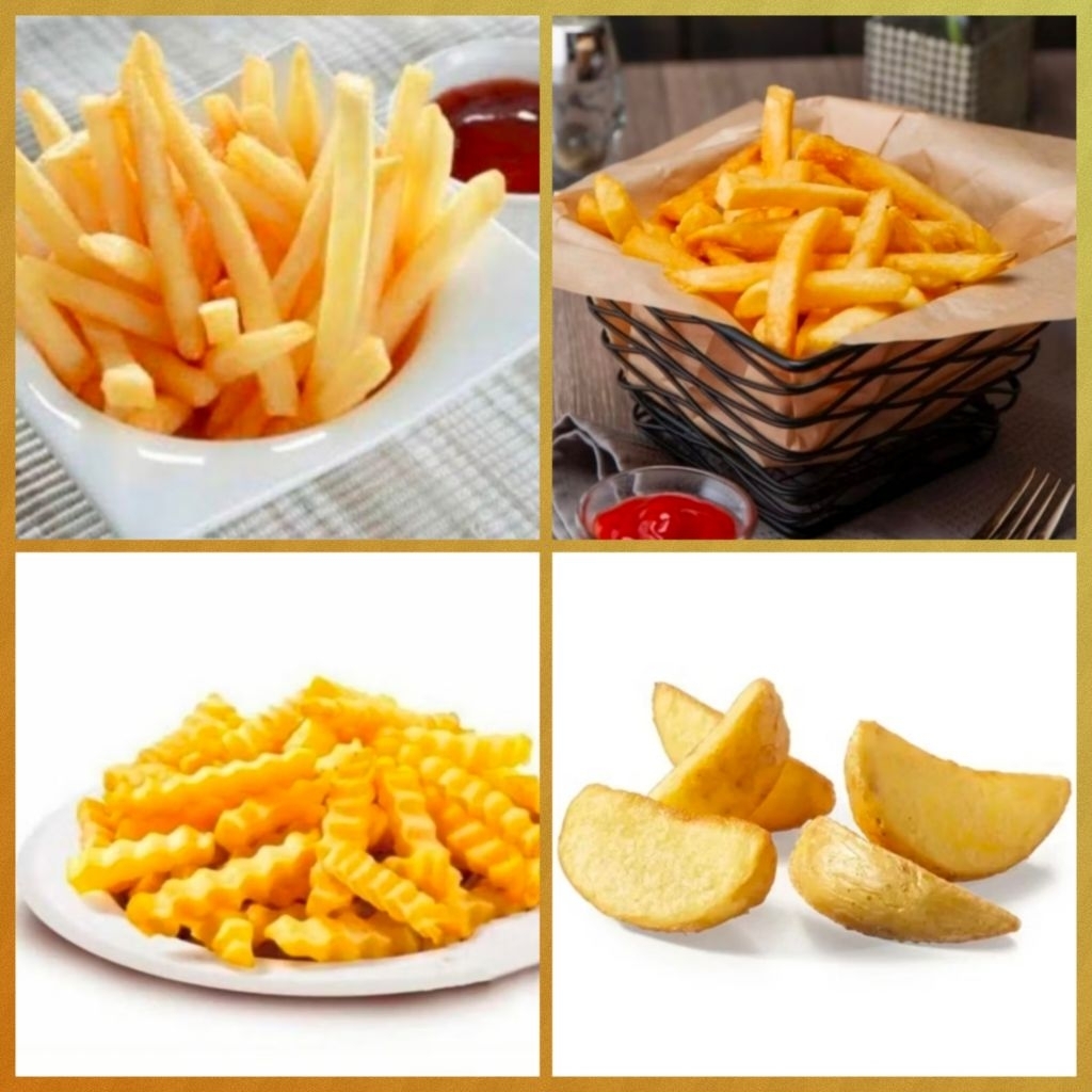 

French Fries | Kentang - Shoestring / Straight Cut / Crinkle Cut / Wedges Plain Original