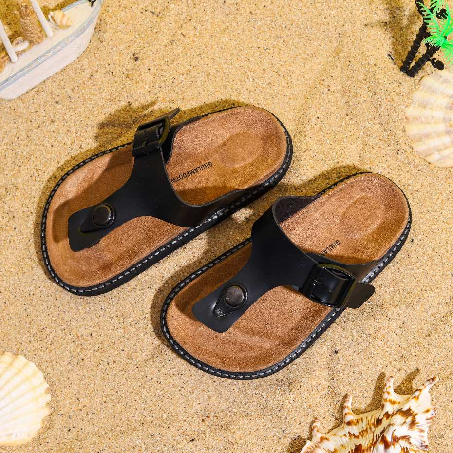 Ghulam Kids - Paul Sandal Casual Jepit Anak Laki Laki Kekinian Kulit Anti Slip