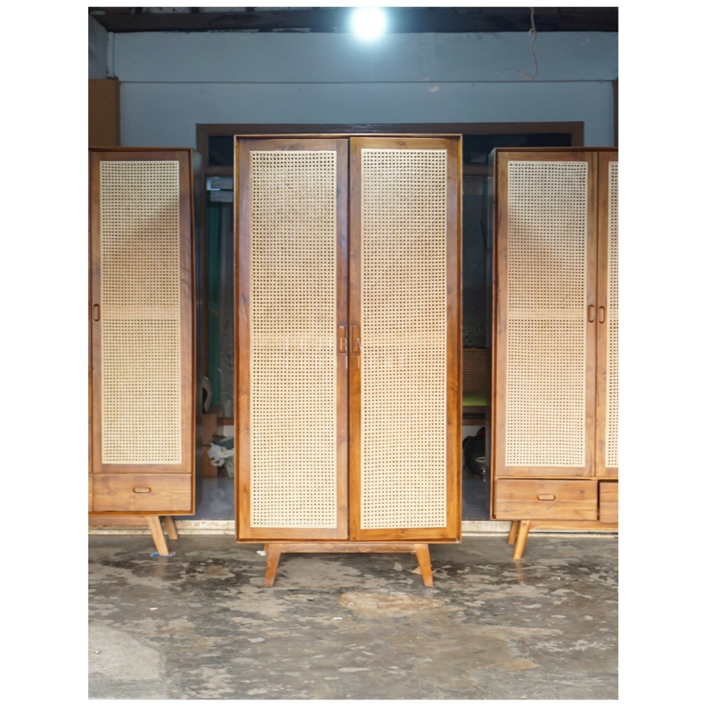 Lemari Pakaian gantung tanpa sekat kayu jati lemari baju anak lemari baju dewasa kayu jati