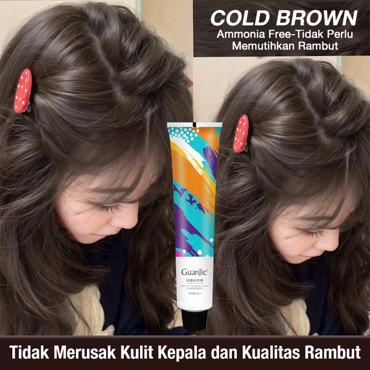 Original! [Promo] Pewarna Rambut Permanen Hitam Rambut Cream Penghitam Rambut Uban Cat Rambut Bebas