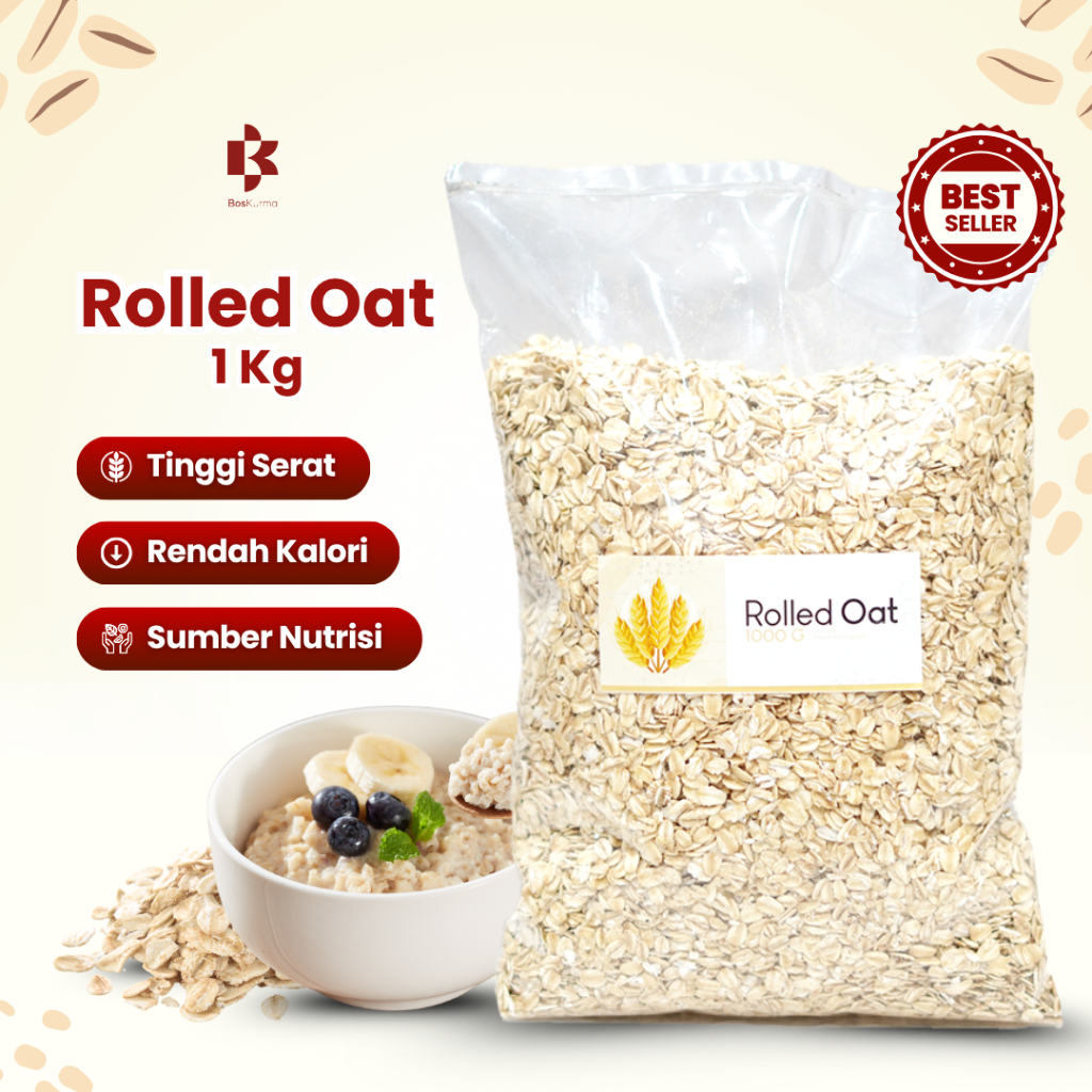 

Rolled Oat 1 Kg - Oatmeal Gandum Utuh Premium Original Sarapan Sehat