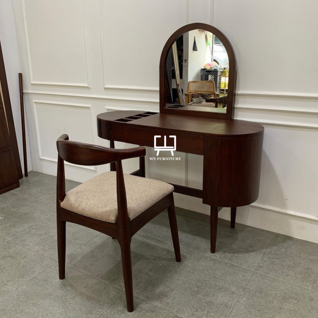 Meja rias minimalis kayu jati, meja rias kayu jati, meja rias