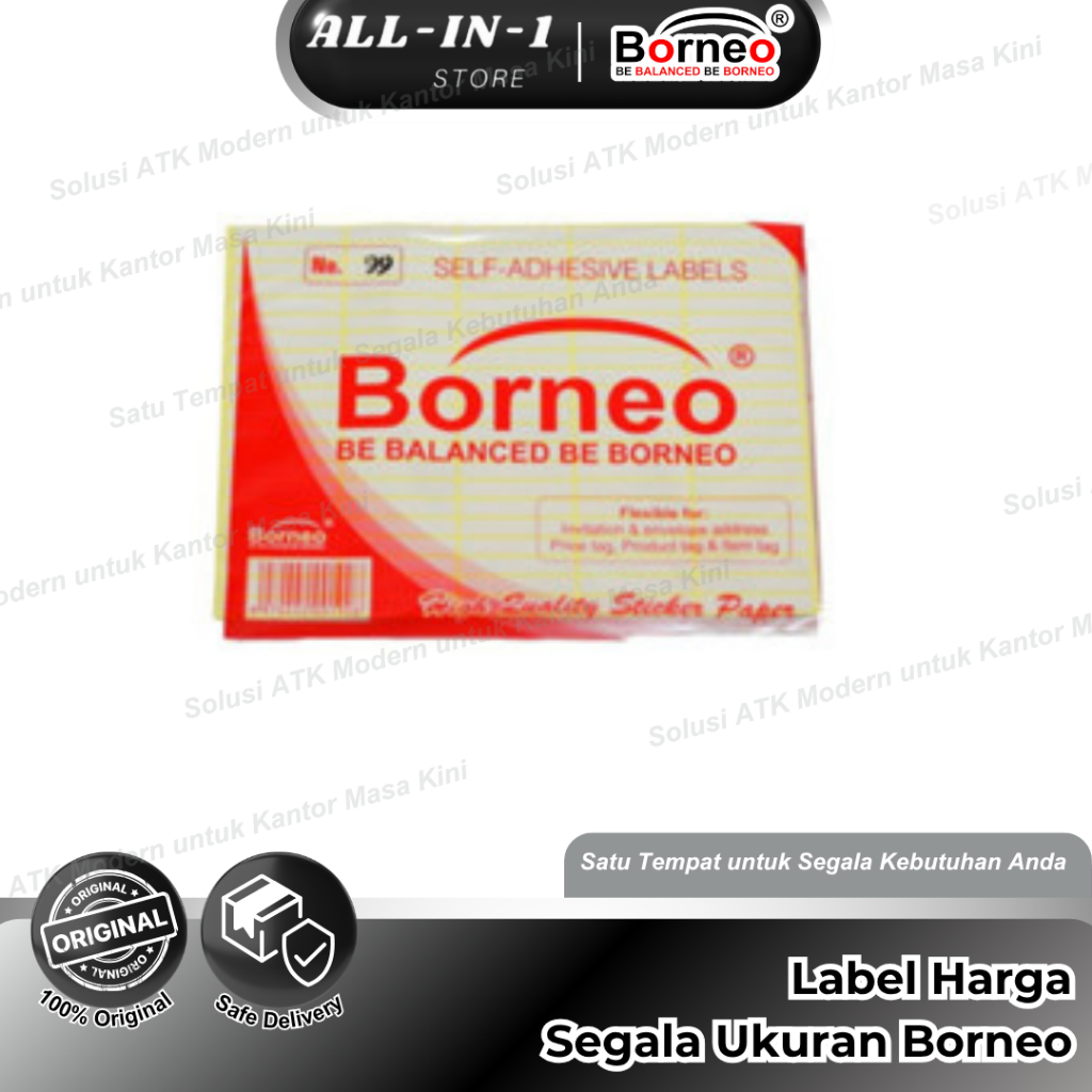 

Label Harga / Price Tag Segala Ukuran BORNEO