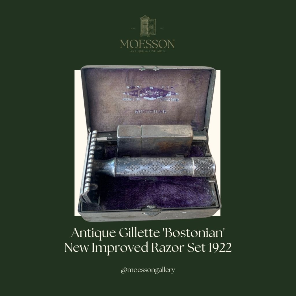 Pisau Cukur Gillette New Improved Bostonian 1922 Antik Jadul Tua
