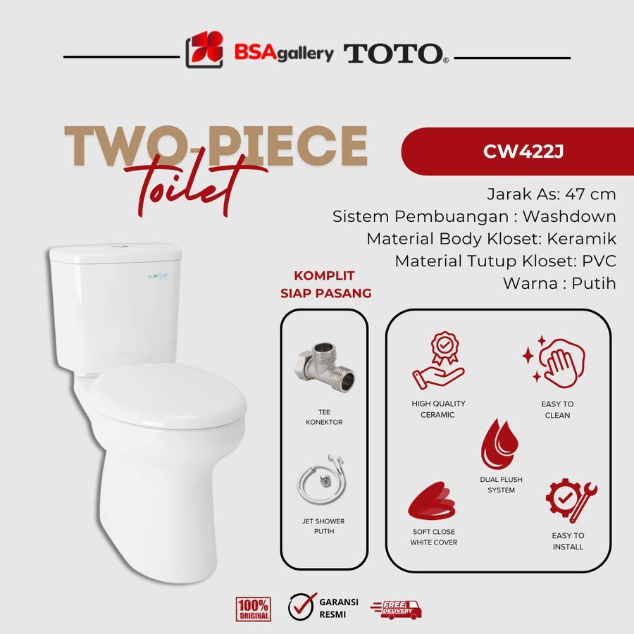 KLOSET TOTO CW422J / CW 422 J / KLOSET DUDUK TOTO ORIGINAL DUOBLOK SOFT CLOSING