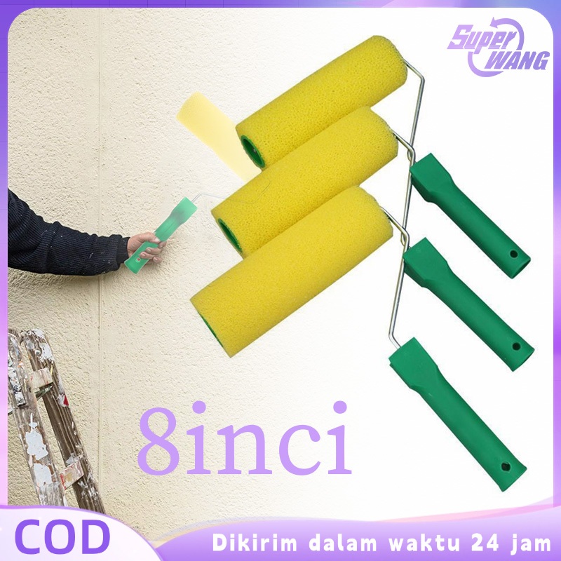 8inch Kuas Roll Cat Tekstur Roll Kuas Cat Dinding Roll Motif Cat Dinding Texture Roller Paint Kuas C