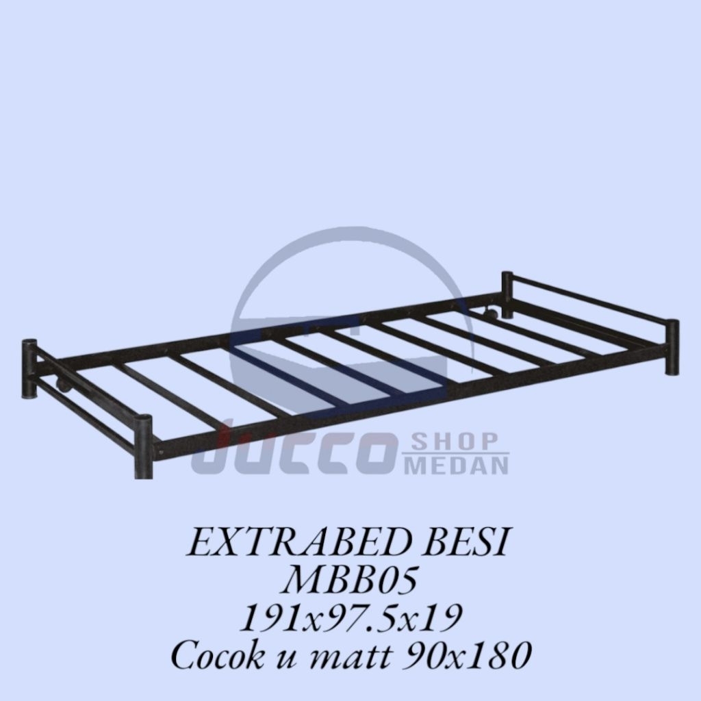 [ JUCCO ] Ranjang Besi Extrabed 90cm - Rangka Ranjang Besi - Ranjang Bawah 3kaki - Metal Bed Expo MB