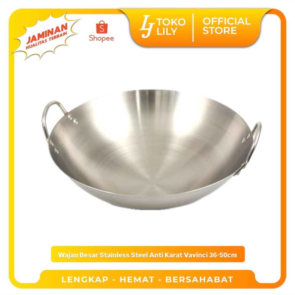 Wajan Besar Stainless Steel Anti Karat Vavinci 36-50cm
