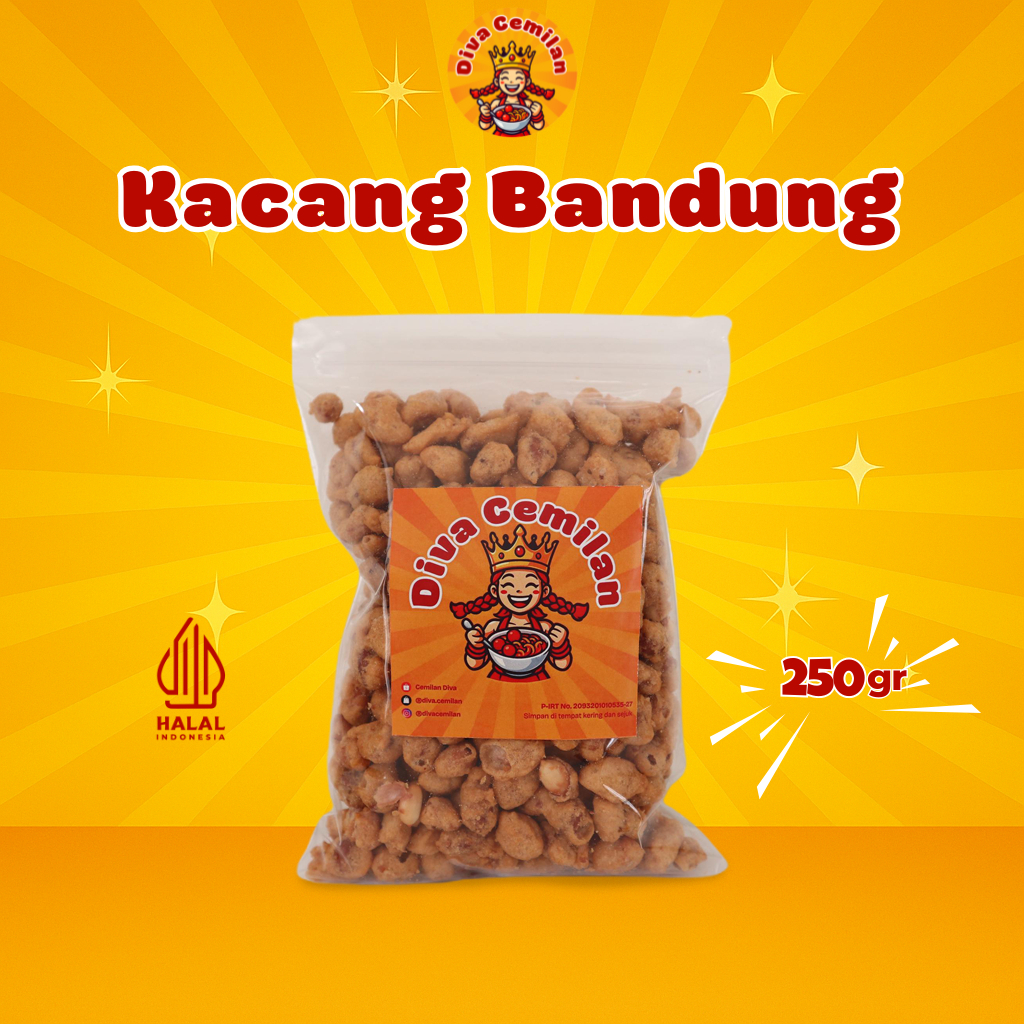 

250 gram Kacang Bandung Asin Renyah Diva Cemilan Snack Makanan Ringan