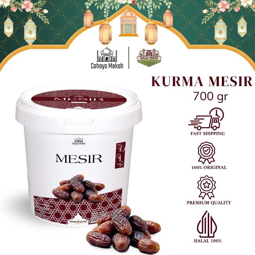 

Cahaya Mekah Kurma Mesir Dates Kemasan Ember Egypt Dates 700 gr Original High Quality Kurma Lembut
