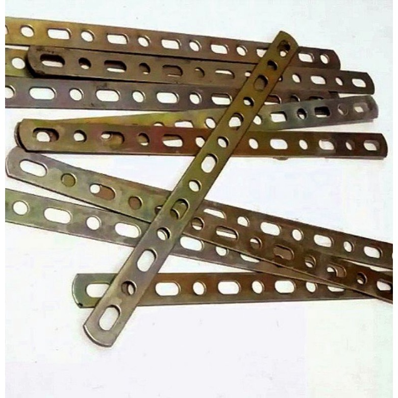 VARIASI PLAT BESI BRACKET BOLONG LUBANG BESI  MULTIFUNGSI  - TEBAL 1.2 MM