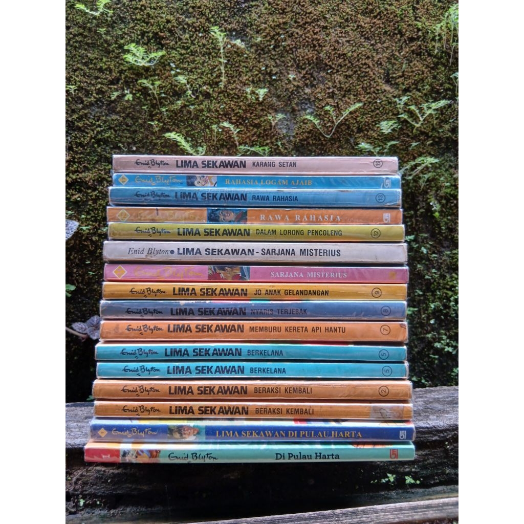 ENID BLYTON LIMA SEKAWAN:DI PULAU HARTA,BERAKSI KEMBALI,BERKELANA,KERETA API HANTU,MINGGAT,NYARIS TE