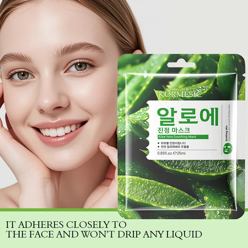 Kormesic Aloe Vera Soothing Mask Korea Masker Wajah Jerawat Menenangkan Kulit Melembabkan