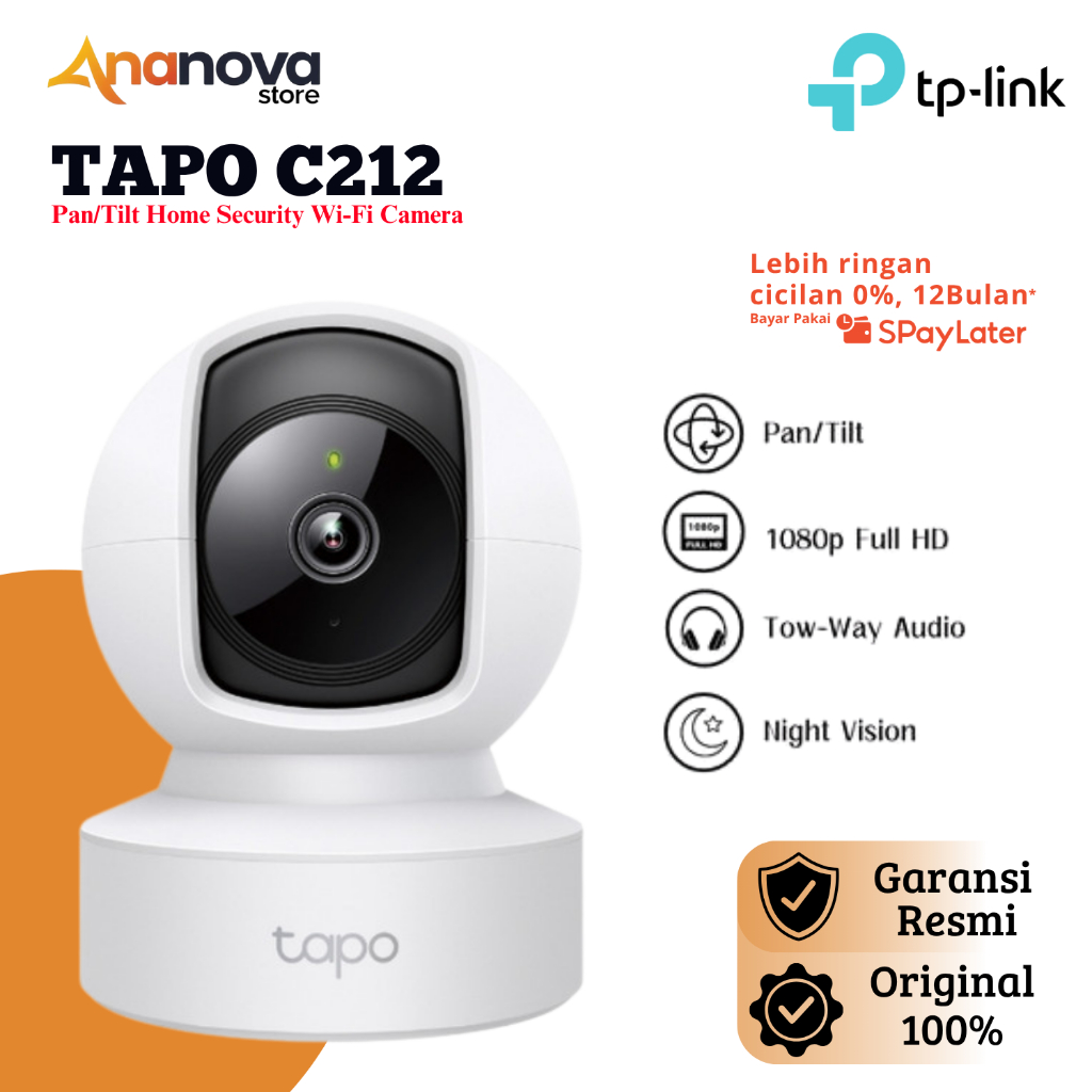 TP-Link Tapo C212 2K 3MP CCTV Pan/Tilt Home Security Wi-Fi Camera