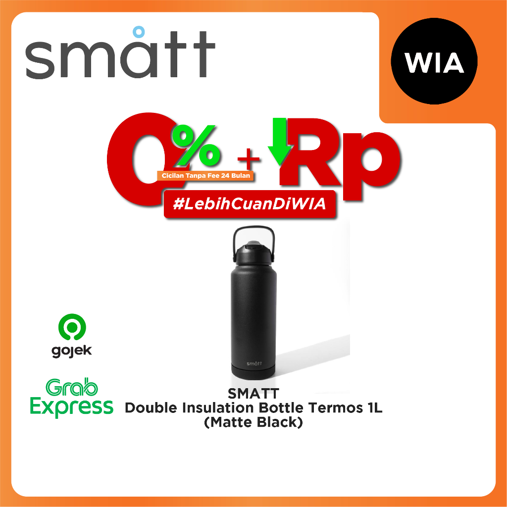 Smatt Double Insulation Bottle Termos 1 Liter Tumbler Stainless