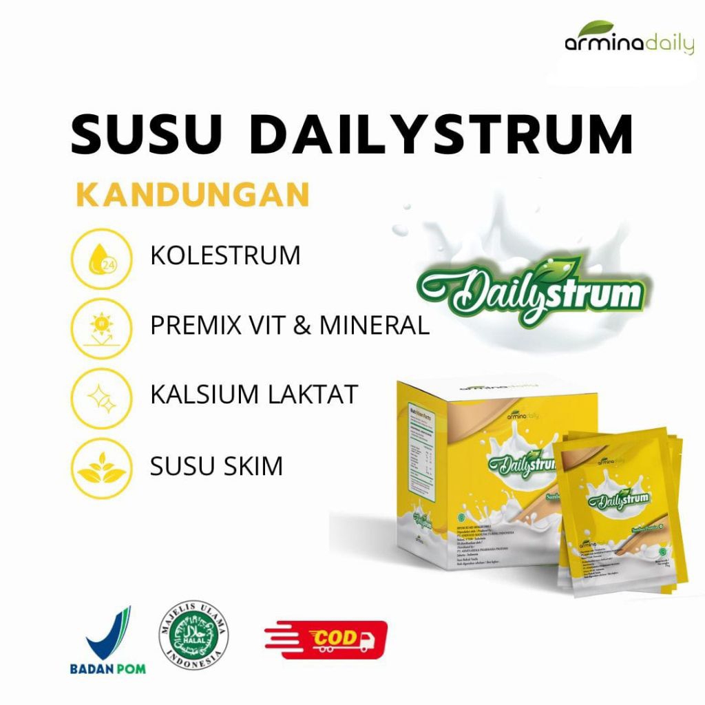 

SusuKolostrum Susu Dailystrum Original Armina Daily Termurah 1 box isi 10 sachet
