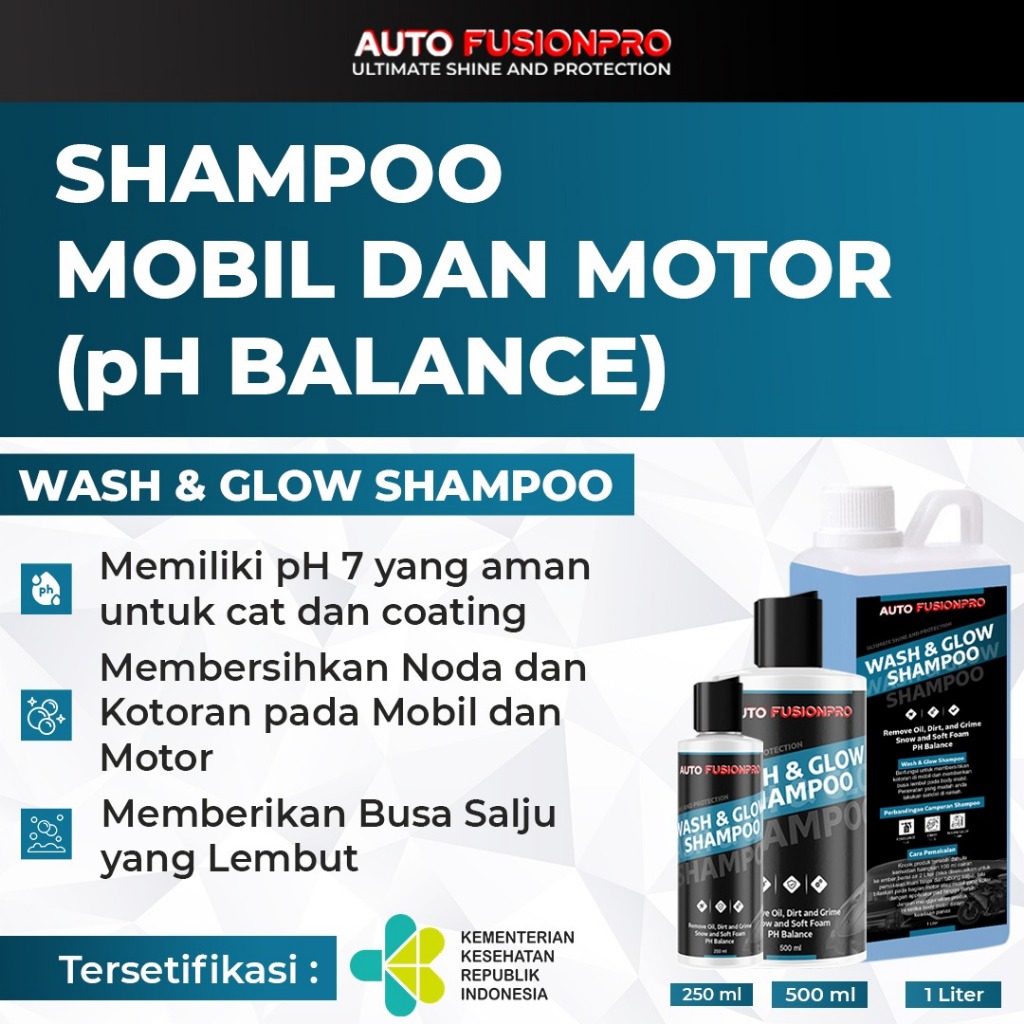 Shampo Salju Motor Mobil Doff Glossy - PH Balanced 7 Shampo Sabun Cuci Mobil Motor  Auto Fusionpro