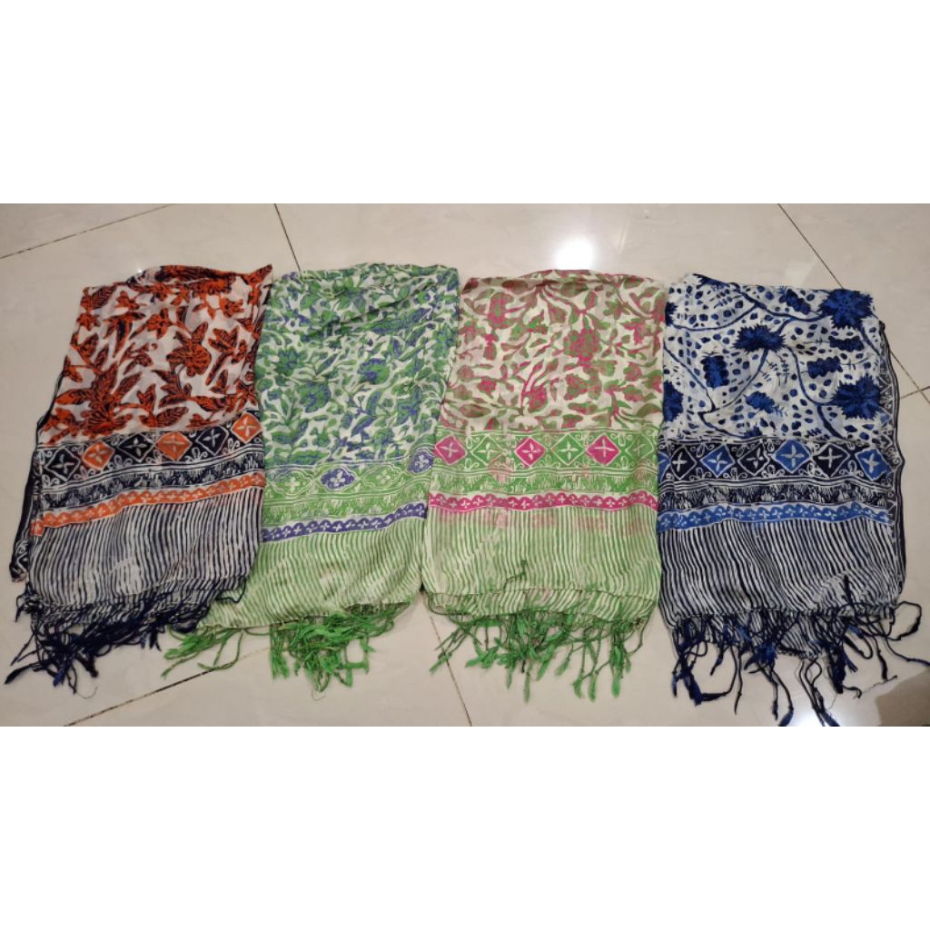 Syal Selendang Lembut Scarf Sutera Lebar Batik Trusmi Cirebon