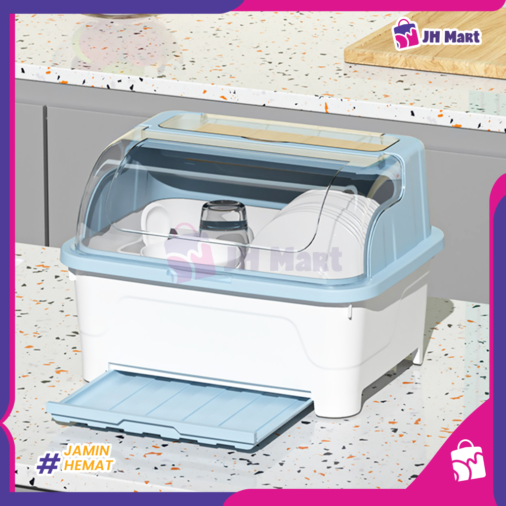 JHM - Rak Tirisan Air Cuci Piring Dengan Penutup Serbaguna Berkualitas