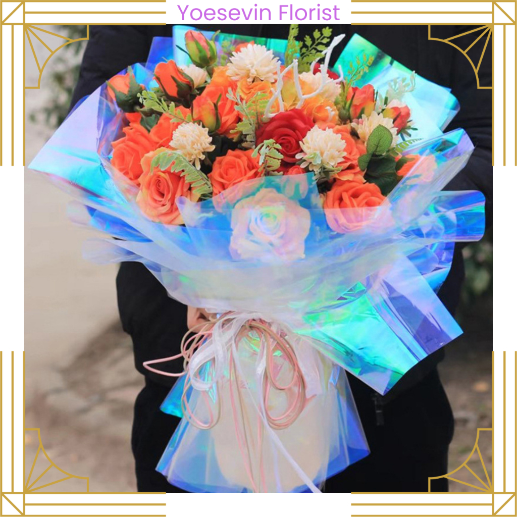 

KB6045 57x53 Kertas Bunga Hologram/ Flower Wrapping Symphony Film