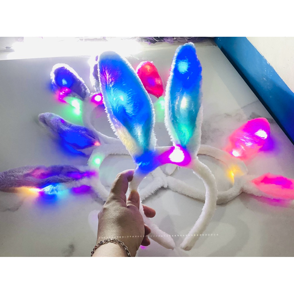 LUSINAN bando bulu kelinci LED,bando bulu kelinci terbaru kelap kelip (LED) isi 12pcs