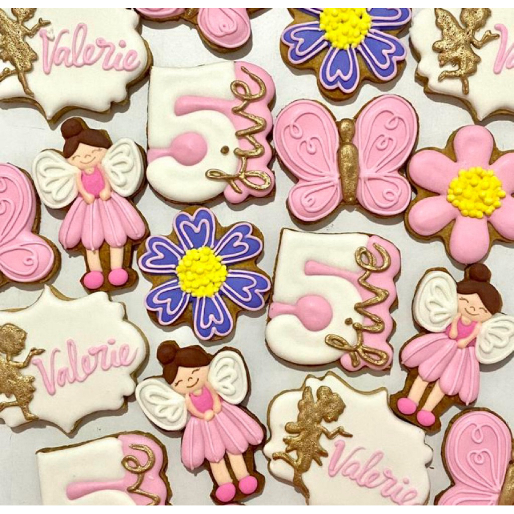 

butter cookies dengan icing | kukis hias fairy garden flower girl