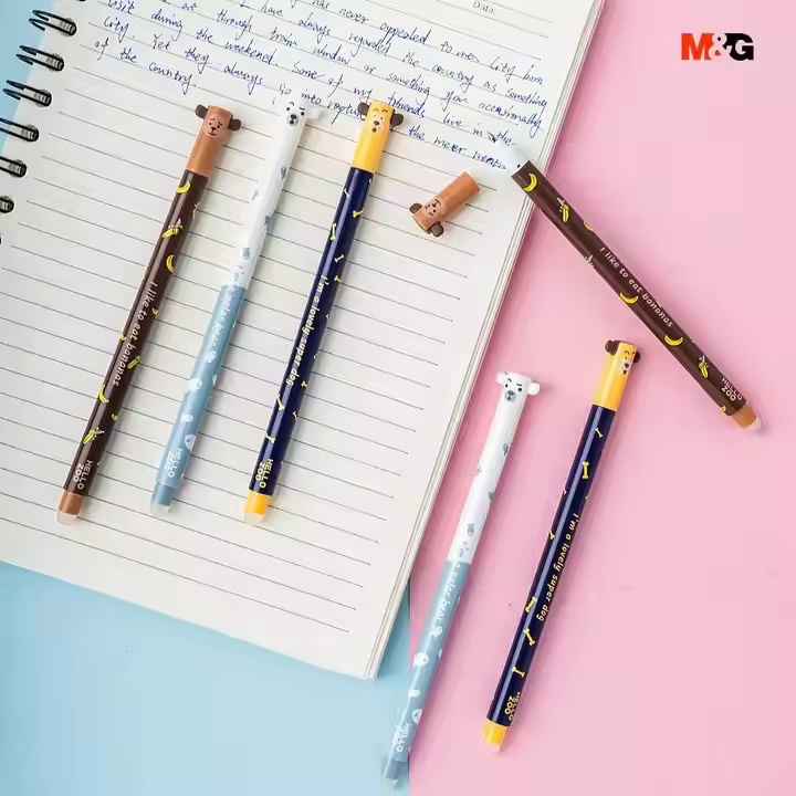 

M&G iErase S Erasable Gel Pen HELLO ZOO 0.5mm Hitam / Pulpen Bisa Hapus AKPB44R4