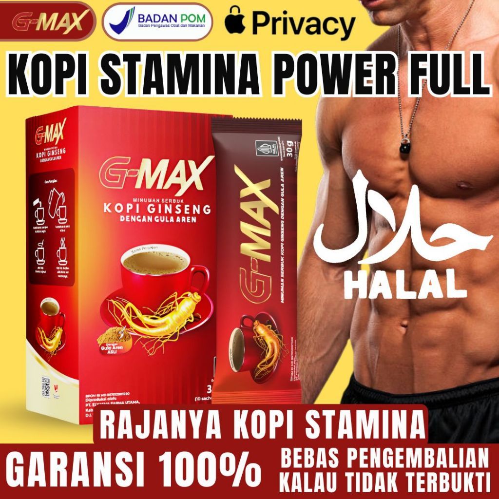 

Kopi Gmax Minuman Energi Minuman Stamina Kuat Tahan Lama 1 box 10 sachet