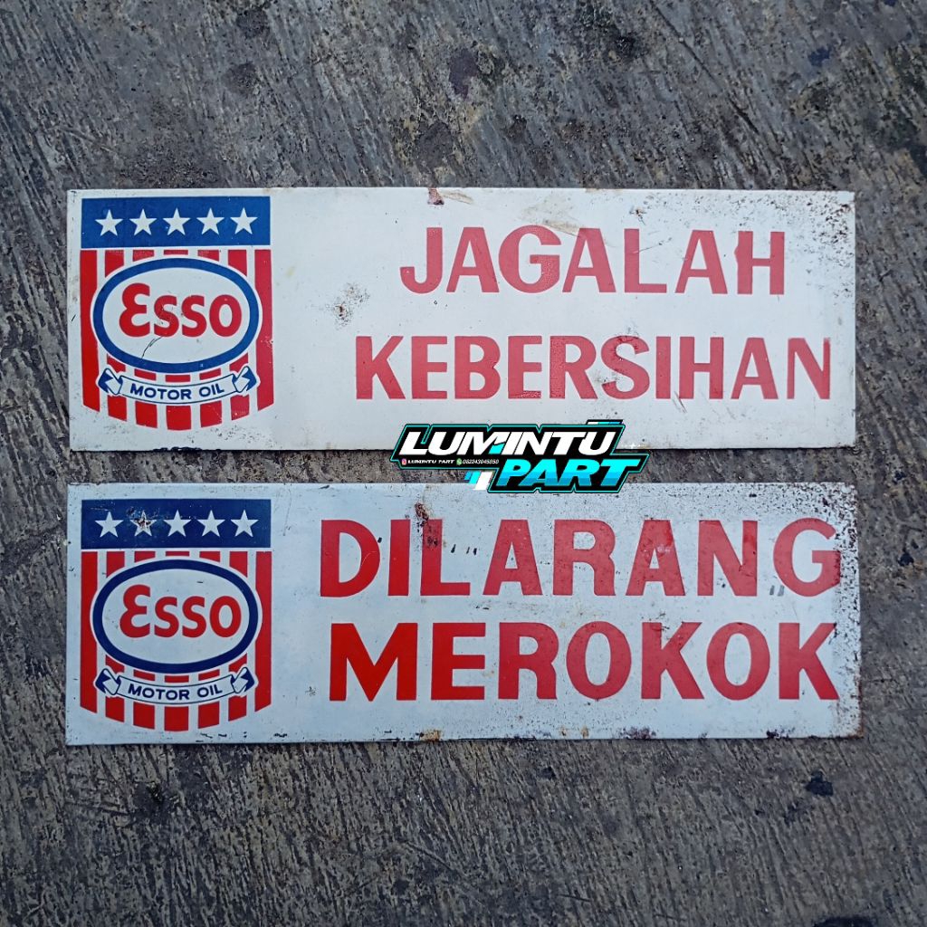 esso motor oil enamel papan iklan esso motor oil iklan enamel esso motor oil dilarang merokok iklan 
