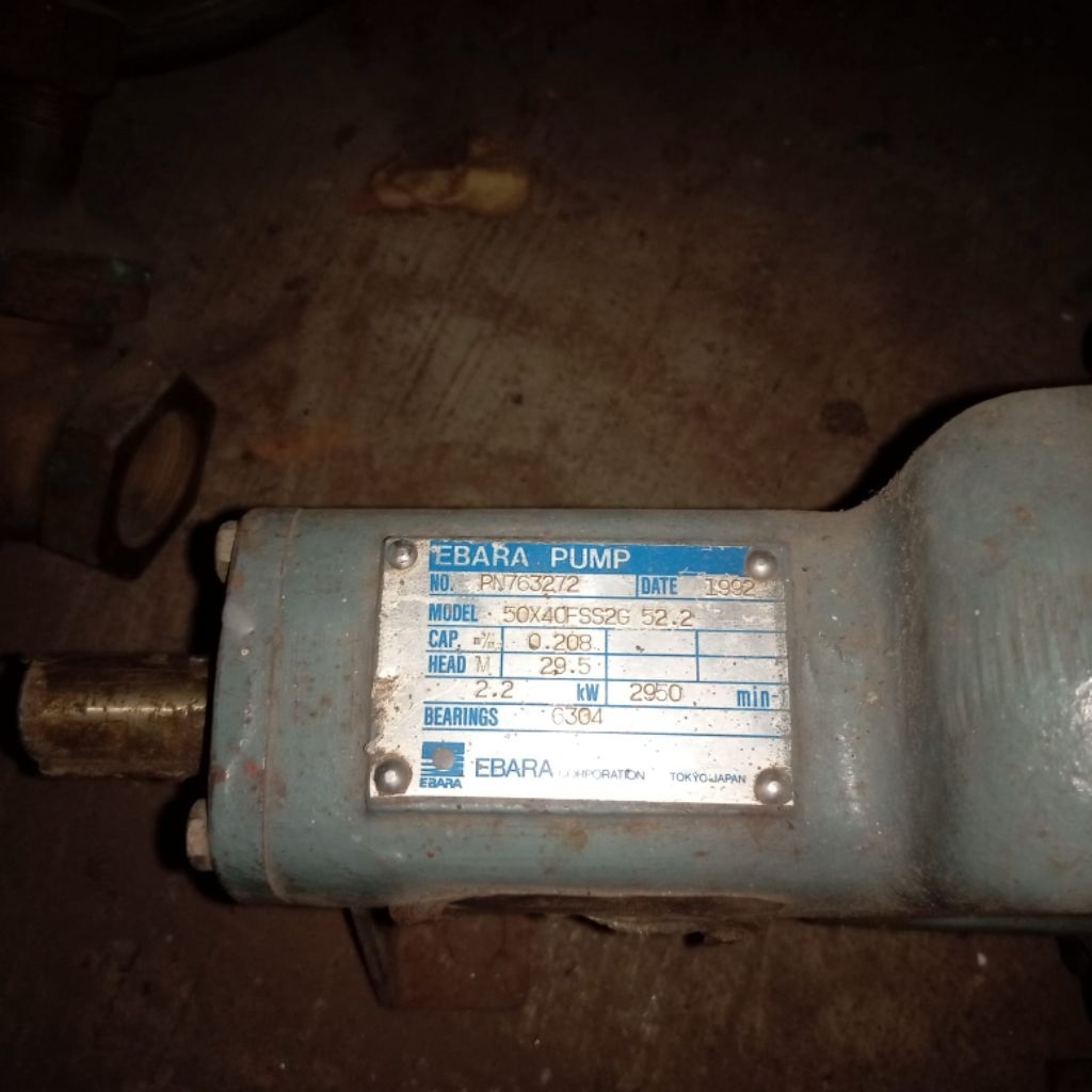 EBARA PUMP 2950 rpm
