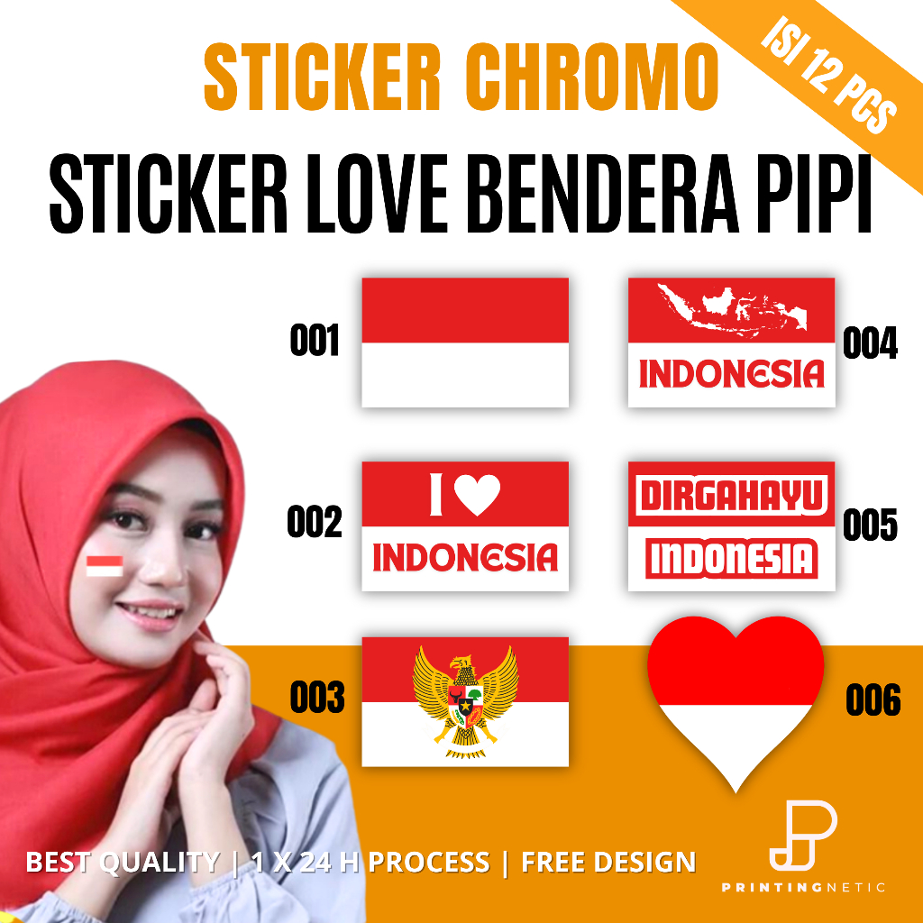 

Sticker Bendera Pipi Indonesia Merah Putih 2.5 x 4 cm , Sticker Bendera Indonesia MURAH!!!