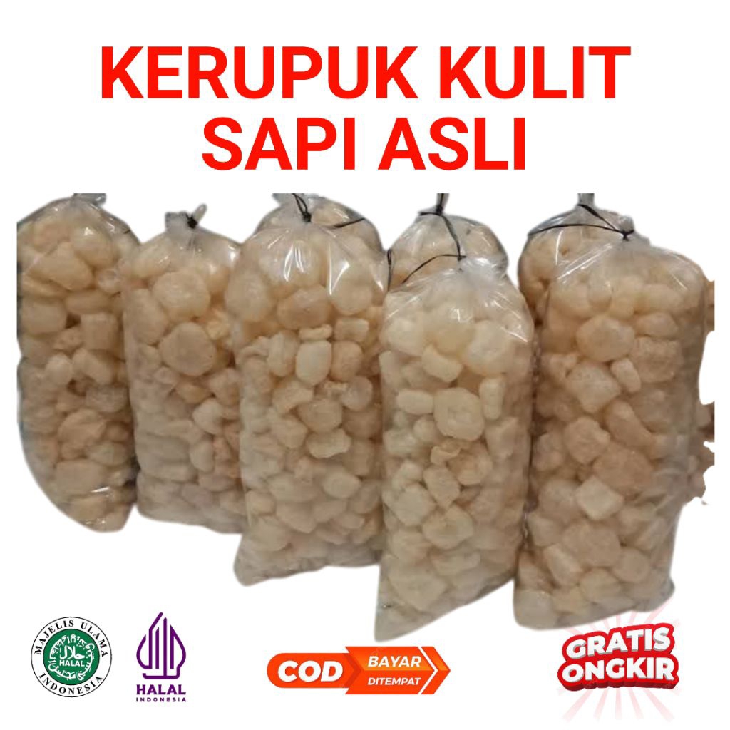 

Kerupuk kulit sapi dorokdok/Kerupuk kulit sapi krecek /Kerupuk kulit sapi 250g/Kerupuk kulit sapi matang