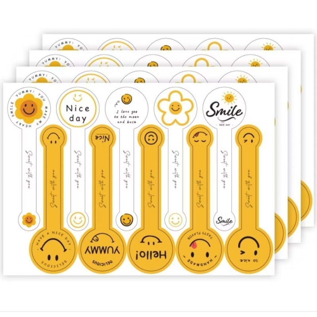 

Stiker thankyou segel smile kuning isi 100pcs