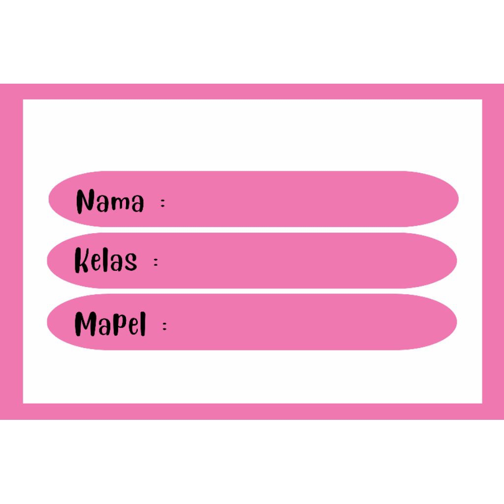 

10 pcs sticker Label Nama Buku pelajaran. Warna bisa costum
