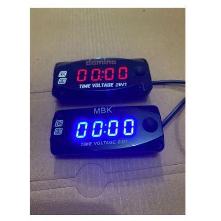 Voltmeter Motor Dan Jam Digital 2 in 1 Voltmeter Amper Aki Jam Digital