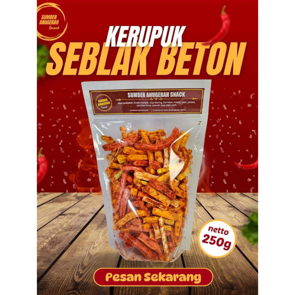 

Seblak Beton Pedas Daun Jeruk/ Seblak Kerupuk Jaat Pedas Daun Jeruk Chili Oil