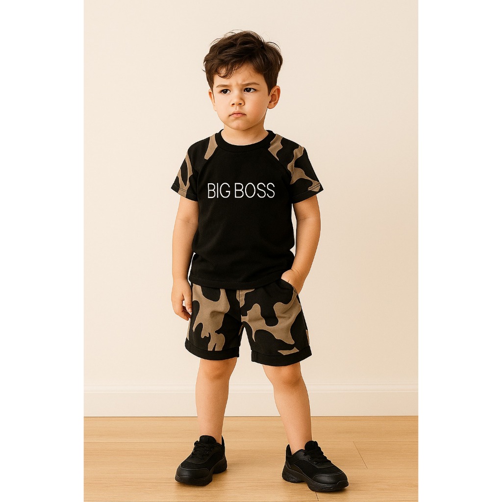 BAJU ANAK SET BABY BIG BOSS ARMY